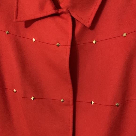 Cashmere/wool spring blazer. Pretty dark orange color - Picture 3 of 6